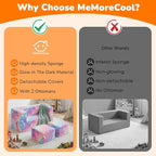 MeMoreCool Glow in the Dark Kids Couch – Modular Fold-Out Toddler Sofa | - Image 8
