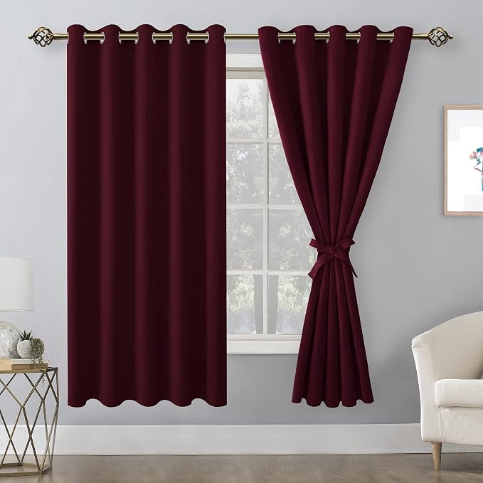 Grommet Blackout Curtains for Bedroom, 60 x 72 Inches by Hiasan