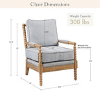 Madison Park Donohue Midcentury Modern Accent Chairs Padded Solid Wood Armrest - Image 2