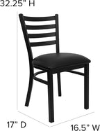 Flash Furniture HERCULES Series Black Ladder Back Metal Restaurant Chair - Image 3