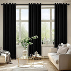 MIULEE Blackout Curtains for Bedroom 2 Panels 40 x 84 Inch Long Black | Thermal - Image 6