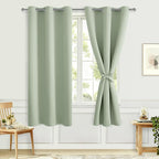 Blackout Curtains for Bedroom, 42 x 72 Inches Long, Seafoam Green | Thermal by Hiasan