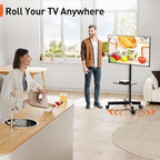 Perlegear Rolling TV Stand for 23-60 Inch LED Flat Screen/Curved TVs up to 88lbs - Image 5