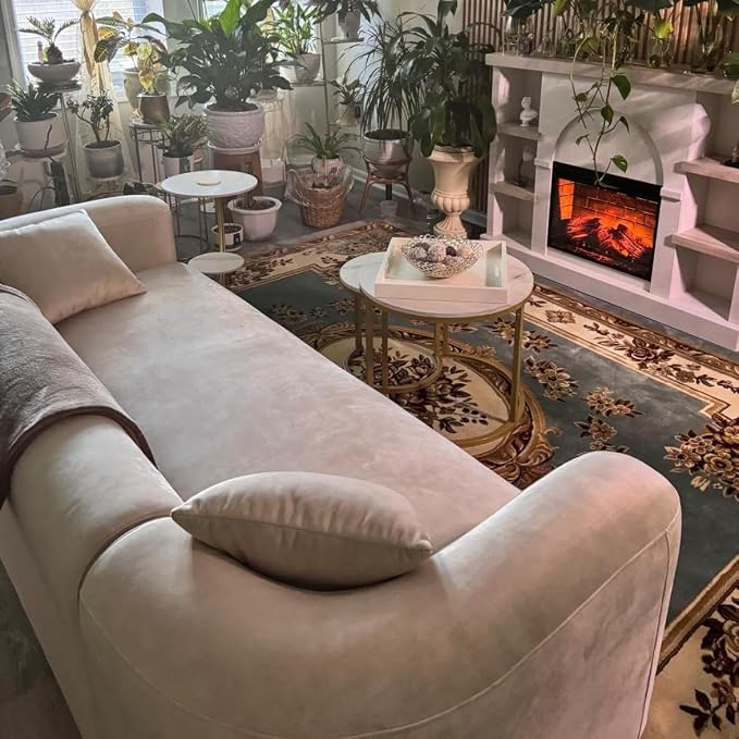 Acanva Luxury Modern Tight Curved Back Velvet Sofa, Minimalist Style Comfy Couch - Image 10