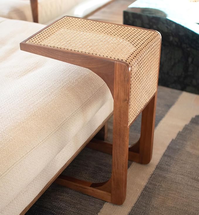 BLACK FOREST DECOR Sea Breeze Woven Cane Side Table - Image 2