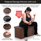 ENGPOW Storage Ottoman Bench, Fireproof Folding Bench - Image 6