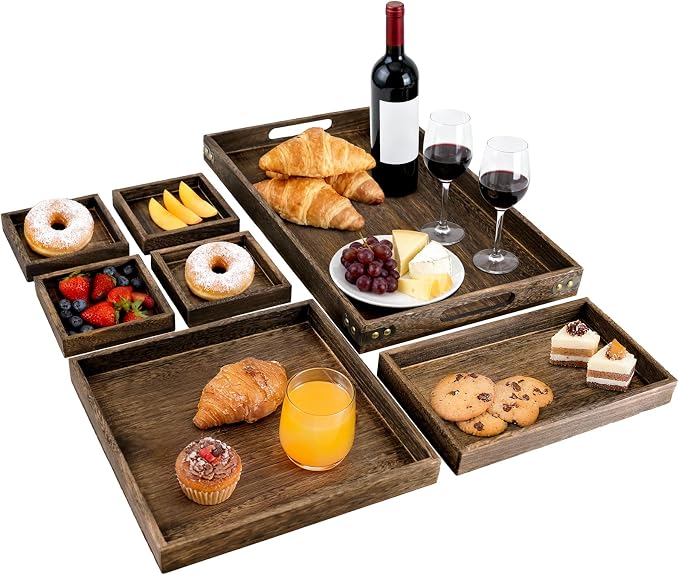 Wooden Serving Trays with Handle by AzulHome