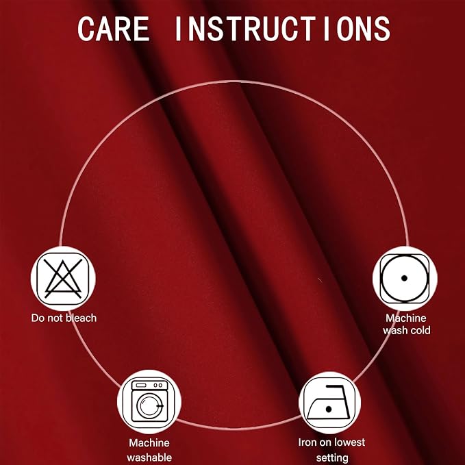 Blackout Curtains 52 x 120 Inch Long Red Curtains Set of 2 Panels Room - Image 4