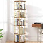 5Tier Rotating Bookshelf, 360 ° Display Stackable Spinning Bookshelf Tower by Unknown