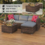 5 PCS Outdoor Sectional Sofa Set, Outdoor Patio Set Sectional Sofa, All-Weather - Image 5