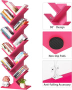 SHEEPAM 10 Tier Tree Book Shelf, Floor Standing Wood Bookshelf - Image 6