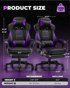 GTPLAYER Gaming Chair with Footrest, Big and Tall Game Chair 350lb Racing Style - Image 3