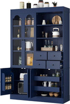 VilroCaz 75'' Tall Freestanding Kitchen Pantry Cabinet, Wood Large Cupboard - Image 4