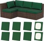 8Pcs Outdoor Cushion Covers, Stretch Patio Furniture Couch Chair Slipcovers | by VORSHAPE
