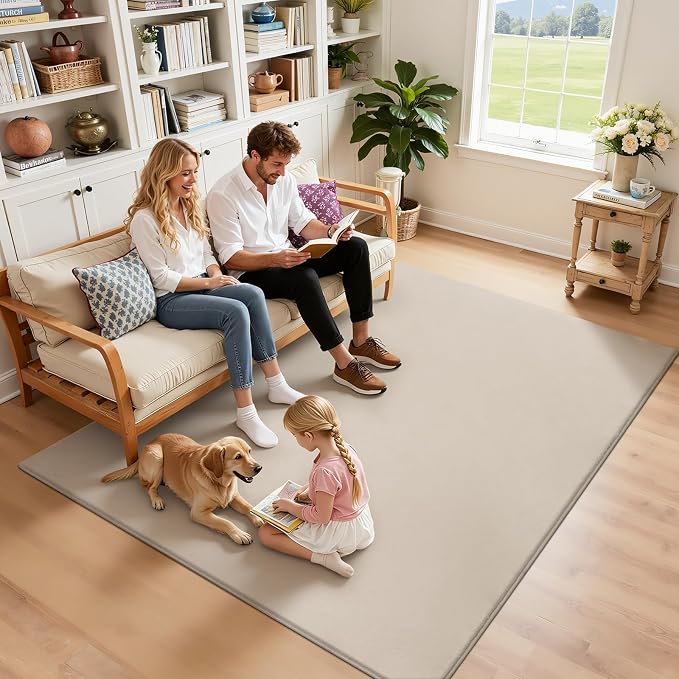 SHACOS Ultra Soft Faux Rabbit Fur Area Rug 4'x6', Non Slip Washable Padded - Image 8
