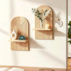 LIYAOLI Boho Wall Shelf Set of 2-15 x 8.6 Inch Arched Wooden Hanging Shelves by LIYAOLI