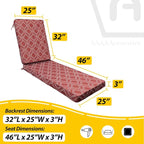 AAAAAcessories Outdoor Chaise Lounge Cushions, Fade-Resistant, Waterproof Patio - Image 5