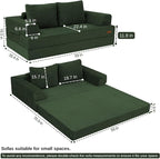 COMAX Futon Sofa Bed, Convertible Folding Sofa Bed, Boneless Couch Loveseat - Image 2