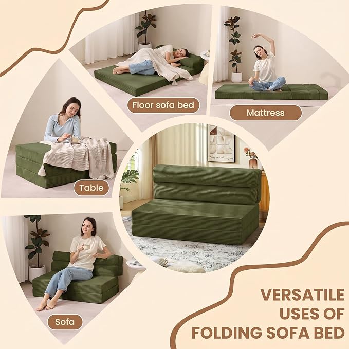 JUIKURY Folding Sofa Bed, Convertible Sleeper Chair - Image 5