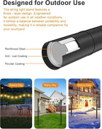4 Pack String Light Poles for Outside, Thickened Metal Christmas Lights Hanger - Image 6