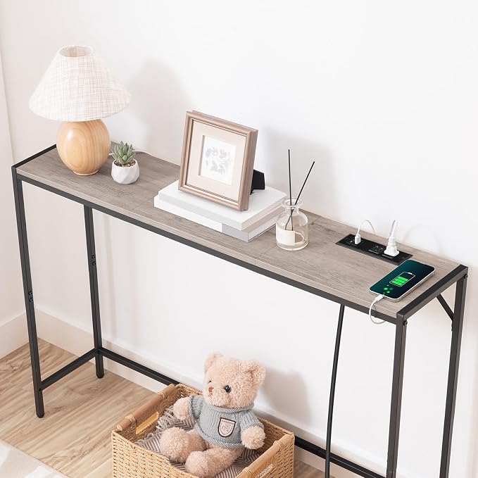MAHANCRIS Console Table, Narrow Sofa Table, 43.3” Entrance Table - Image 9