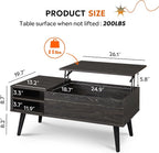 WLIVE Wood Lift Top Coffee Table - Image 3