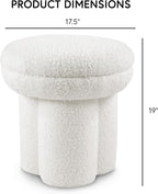 Furniture of America Rami Modern 18-inch Mushroom-Shape Upholstered Ottoman - Image 2