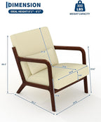 Garvee Mid-Century Accent Chair Set of 2, Cozy Reading Chair, Modern Lounge - Image 2