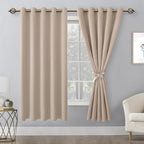 Blackout Curtains for Bedroom, 60 x 63 Inches Length Camel 2 Panels | Thermal - Image 8