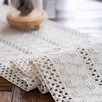 Macrame Table Runner Cream Beige Boho Table Runners - Image 5