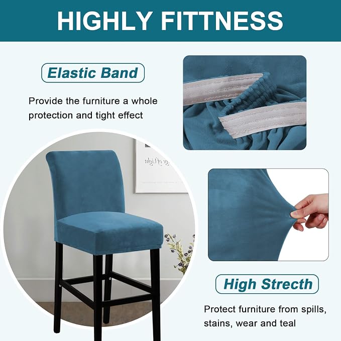 Turquoize Bar Stool Covers 2 Pack Bar Stool Covers - Image 4