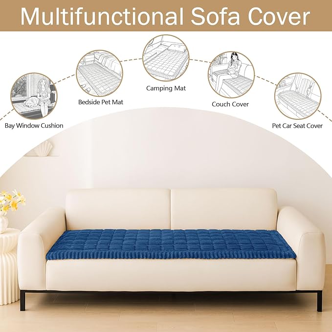 Couch Cover for Dogs, Washable Non Slip Plush Flannel Sofa Protector | Thick - Image 3
