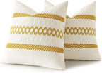 MIULEE Set of 2 Mustard Yellow Boho Decorative Pillow Covers 16x16 Inch | Fall - Image 8