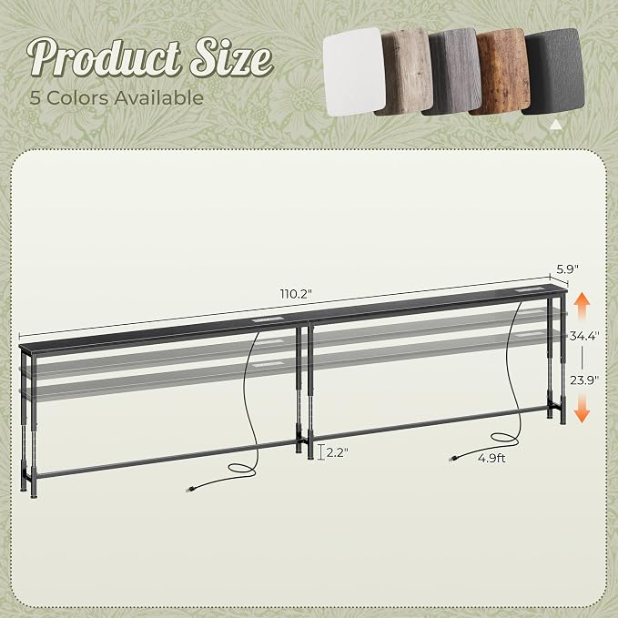 Huuger 110.2 Inch Sofa Table - Image 3