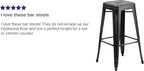 Flash Furniture Kai Commercial Grade 4 Pack 30" High Backless Distressed Black - Image 5