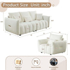 Antetek Set of 3 Teddy Sofa for Living Room, Modern 2 Units Deep Seat Sofa - Image 2