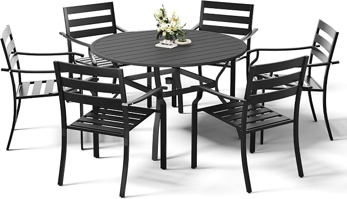 HOMREST 7 Piece Outdoor Patio Dining Set by HOMREST