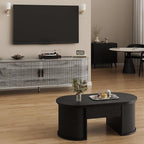 63 inch TV Stand with Power Outlet, Fluted Entertainment Center - Image 8
