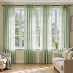MIULEE Sage Green Sheer Curtains 63 Inches Long 4 Panels 54 x 63 Inches | Light by MIULEE