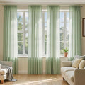 MIULEE Sage Green Sheer Curtains 84 Inches Long 4 Panels 54 x 84 Inches | Light by MIULEE