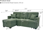 L Shaped Sectional Couch with Storage and Pull Out Bed, 3 Seater Sleeper Sofas - Image 3
