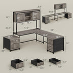 SEDETA Farmhouse L Shaped Office Desk - Image 3
