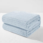 Exclusivo Mezcla Soft Waffle Fleece Bed Blanket King Size, Heather Blue | by ExclusivoMezcla