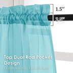 Sheer Curtains 63 inch Length 2 Panels Set - Image 2