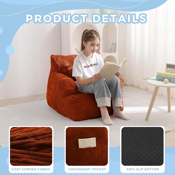 MAXYOYO Kids Bean Bag Chair, Stuffed Toddler Bean Bag Sofa - Image 6