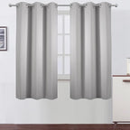 Light Grey Blackout Curtains 42 x 63 Inch Length/Set of 2 Curtain by Lemomo