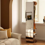 Muwuele Solid Wood Full Length Mirror Coat Rack, Floor Mirror - Image 9