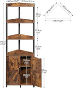 HOOBRO Corner Shelf with Storage, Tall Corner Cabinet, 5-Tier Bookshelf Stand - Image 3