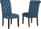 Roundhill Furniture Leviton Solid Wood Tufted Parsons Dining Chairs - Image 4