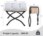 15" Folding Ottoman, Foldable Footrest Stool, Portable Small Foot Stool - Image 3